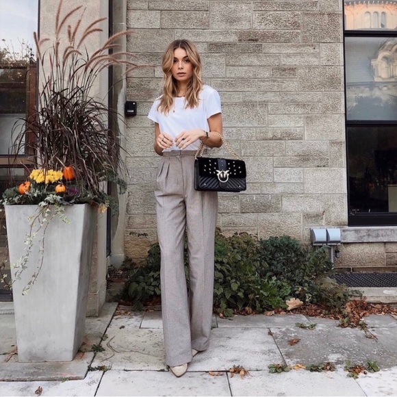 Aritzia Babaton Rosemarie Wide Leg new Houndstooth Business Formal  Casual Pant - Picture 3 of 17